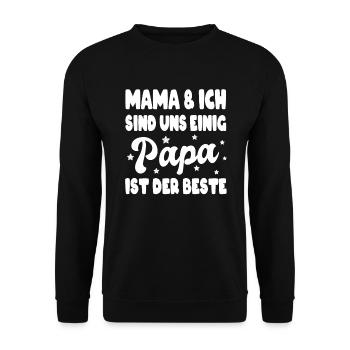 Mama Und Ich Papa Der Beste Werdender Vater - Unisex Pullover - Schwarz - Vorne - Alina (178cm) & Michal (187cm)