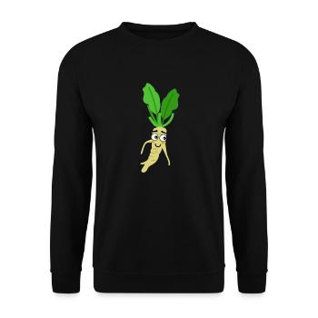 Rettich Witziges Gemüse Gesund Natur - Unisex Pullover - Schwarz - Vorne - Alina (178cm) & Michal (187cm)