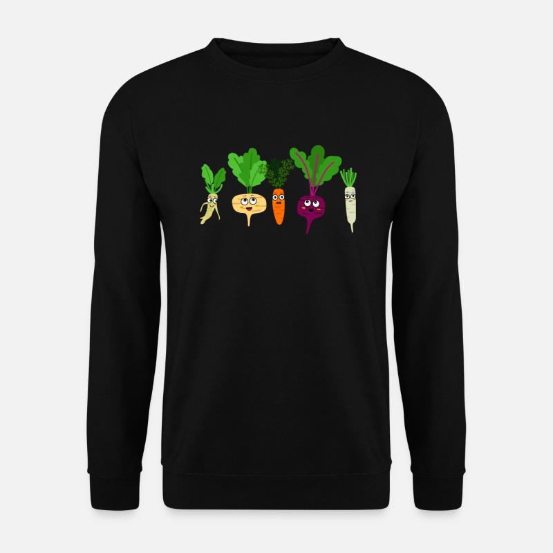 Rettich Rotkohl Sellerie Karotte Witziges Gemüse - Unisex Pullover - Schwarz