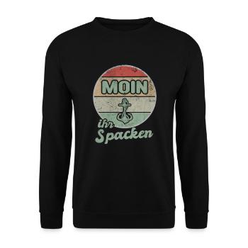 Moin Ihr Spacken Anker Norddeutsch Nordlicht - Unisex Sweatshirt - black - Front - Alina (178cm) & Michal (187cm)