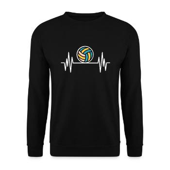 Volleyball Herzschlag Puls Volleyballtrainer Sport - Unisex Pullover - Schwarz - Vorne - Alina (178cm) & Michal (187cm)