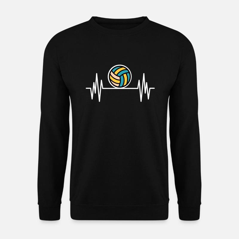 Volleyball Herzschlag Puls Volleyballtrainer Sport - Unisex Pullover - Schwarz
