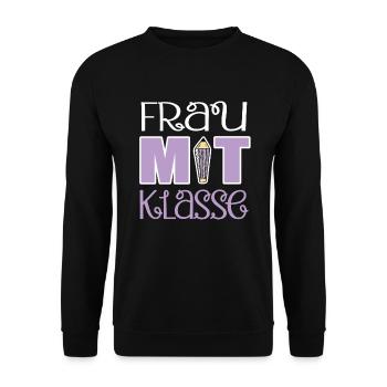 Lehrerin Frau Mit Klasse Pädagogin Klassenlehrerin - Unisex Pullover - Schwarz - Vorne - Alina (178cm) & Michal (187cm)