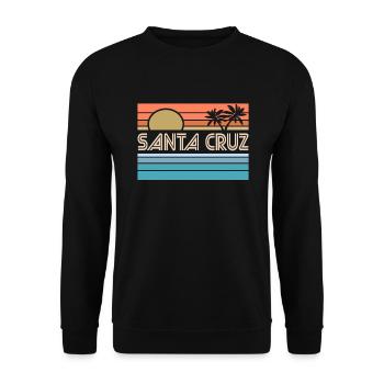 Santa Cruz California Sonnenuntergang 70er 80er - Unisex Pullover - Schwarz - Vorne - Alina (178cm) & Michal (187cm)