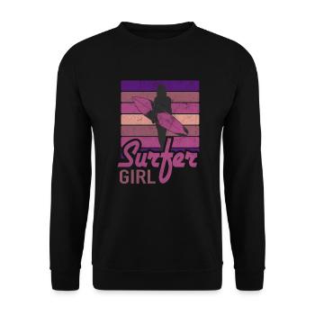 Surfer Girl Surf Club Surf Waves - Sweat-shirt Unisexe - noir - Devant - Alina (178cm) & Michal (187cm)