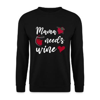 Maman a besoin de Wine Mother Mothers Day Wine amateurs - Sweat-shirt Unisexe - noir - Devant - Alina (178cm) & Michal (187cm)