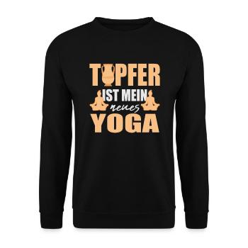 Pottery my new yoga potter passion - Unisex Sweatshirt - black - Front - Alina (178cm) & Michal (187cm)