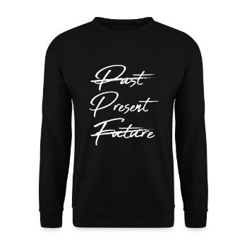Vergangenheit Gegenwart Zukunft Spirituell Yoga - Unisex Pullover - Schwarz - Vorne - Alina (178cm) & Michal (187cm)