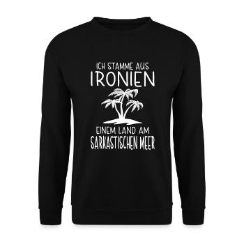 Aus Ironien Am Sarkastischen Meer Provokant Büro - Unisex Pullover - Schwarz - Vorne - Alina (178cm) & Michal (187cm)