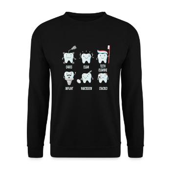 Dentist Teeth Story Caries Clean Implant Cracked - Unisex Sweatshirt - black - Front - Alina (178cm) & Michal (187cm)