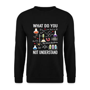 Chimie Physique Scientifique Ce que je ne comprends pas - Sweat-shirt Unisexe - noir - Devant - Alina (178cm) & Michal (187cm)