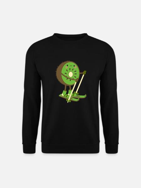Skiwi Kiwi Ski Skiër Fruit Fruit Winter - Uniseks sweater - zwart
