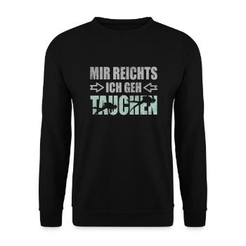 Mir Reichts Ich Geh Tauchen Tauchlehrer Tauchsport - Unisex Pullover - Schwarz - Vorne - Alina (178cm) & Michal (187cm)