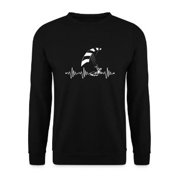 Kiter kitesurfer heartbeat kiteboarding kiting - Unisex Sweatshirt - black - Front - Alina (178cm) & Michal (187cm)