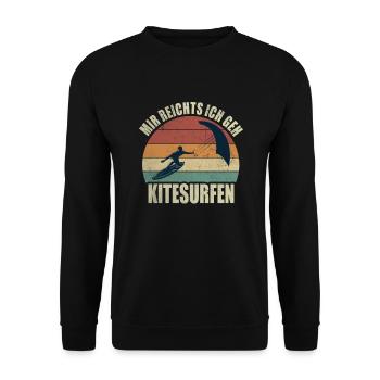 Mir Reichts Ich Geh Kitesurfen Kite Kitesurfer - Unisex Pullover - Schwarz - Vorne - Alina (178cm) & Michal (187cm)