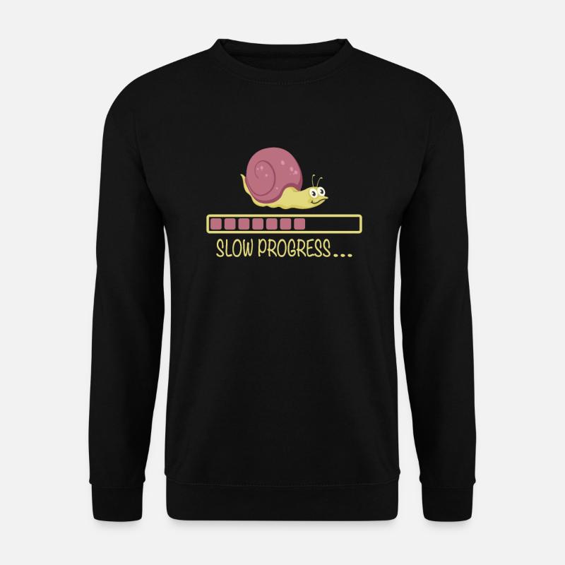 Slow Progress Loading Schnecke Büro Bürohumor - Unisex Pullover - Schwarz