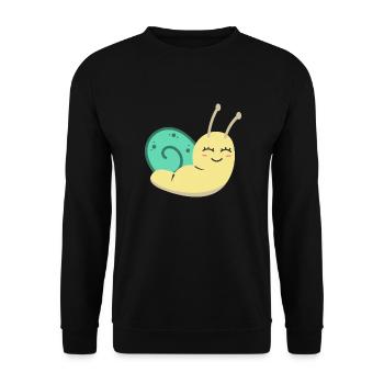 Süße Schnecke Mädchen Baby Schnecken Geschenk - Unisex Pullover - Schwarz - Vorne - Alina (178cm) & Michal (187cm)