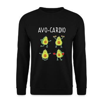 Avocardio Avocado Vegetarier Fitness Sportlich - Unisex Pullover - Schwarz - Vorne - Alina (178cm) & Michal (187cm)