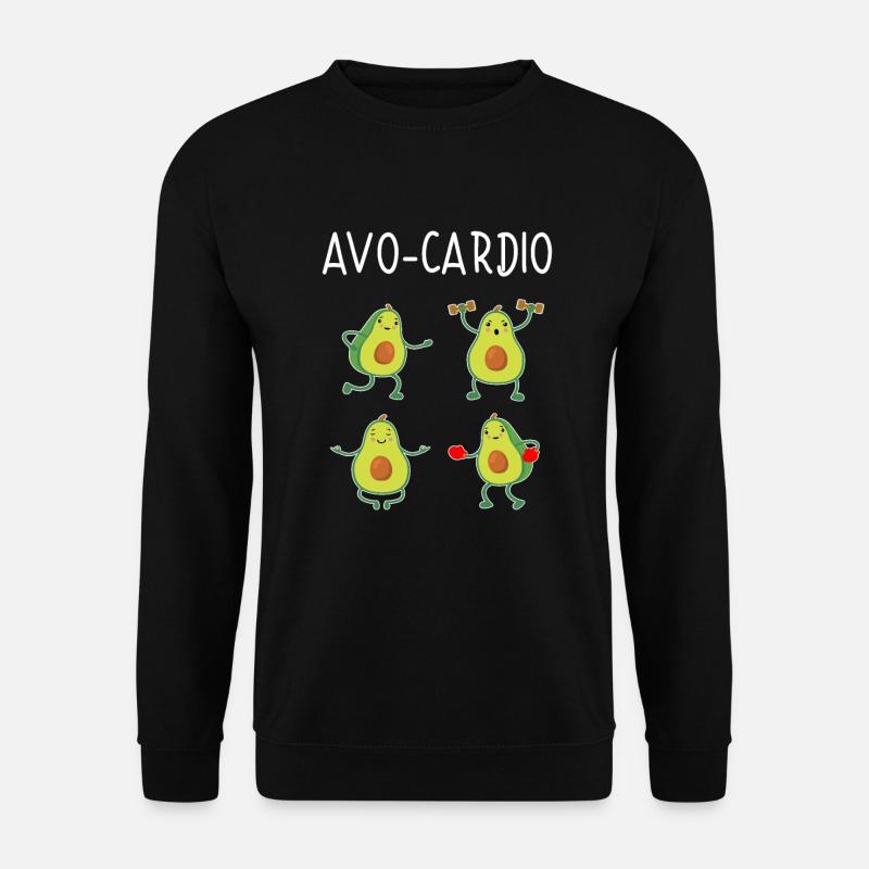 Avocardio Avocado Vegetarier Fitness Sportlich - Unisex Pullover - Schwarz