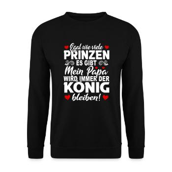 Princes Mon papa Roi Rester père fille - Sweat-shirt Unisexe - noir - Devant - Alina (178cm) & Michal (187cm)