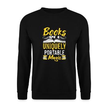 Books Uniquely Portable Magic Book Books Education - Unisex Sweatshirt - black - Front - Alina (178cm) & Michal (187cm)