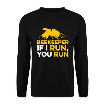 Beekeeper If I Run Abeilles Abeilles Apiculture Apiculture - Sweat-shirt Unisexe - noir - Devant - Alina (178cm) & Michal (187cm)