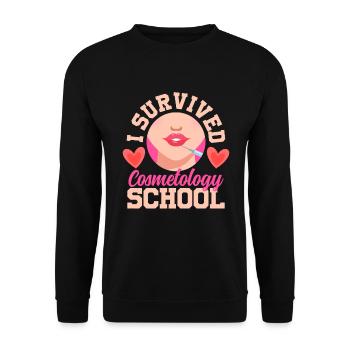 I Survived Cosmetology School Beauty Schönheit - Unisex Sweatshirt - black - Front - Alina (178cm) & Michal (187cm)