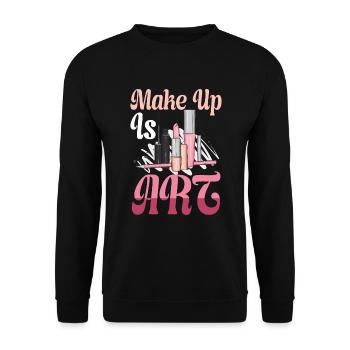 Make Up Is Art Kunst Schminken Kosmetikerin Beruf - Unisex Pullover - Schwarz - Vorne - Alina (178cm) & Michal (187cm)