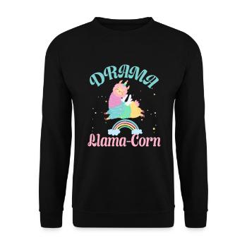 Drama Llama-Corn Unicorn Unicorn Unicorn Unicorns Children - Unisex Sweatshirt - black - Front - Alina (178cm) & Michal (187cm)