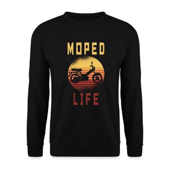 Mobylette Mobylette Mobylette Moby - Sweat-shirt Unisexe - noir - Devant - Alina (178cm) & Michal (187cm)