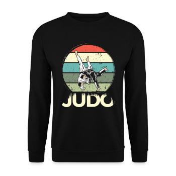 Judo vintage Sport de combat japonais Cadeau - Sweat-shirt Unisexe - noir - Devant - Alina (178cm) & Michal (187cm)