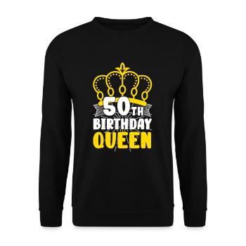 50th Anniversaire de la Reine Reine Couronne Rond anniversaire - Sweat-shirt Unisexe - noir - Devant - Alina (178cm) & Michal (187cm)