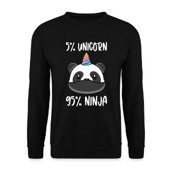 Licorne ninja guerrier licornes panda ours panda - Sweat-shirt Unisexe - noir - Devant - Alina (178cm) & Michal (187cm)