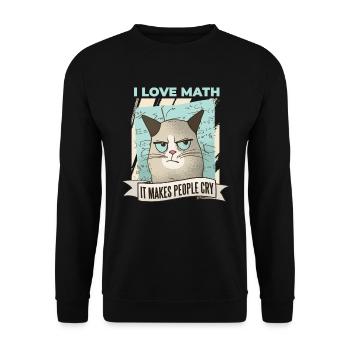 Math Love Crying Mathematicians Cats Cat Love - Unisex Sweatshirt - black - Front - Alina (178cm) & Michal (187cm)
