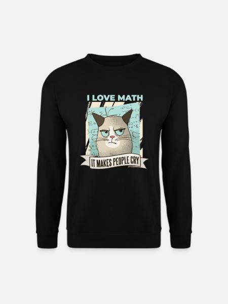 Maths Amour Pleurer Mathe mathématicien Amour du chat - Sweat-shirt Unisexe - noir
