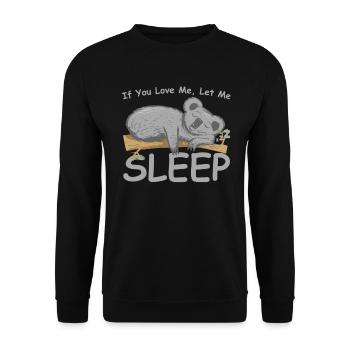 Si tu m'aimes laisse-moi dormir Koala Koala Bear Love - Sweat-shirt Unisexe - noir - Devant - Alina (178cm) & Michal (187cm)