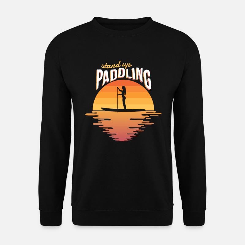 Stand Up Paddling Sunset SUP Paddel Board Boarding - Unisex Pullover - Schwarz