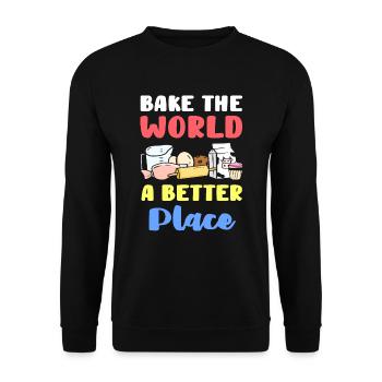 Backen Bäcker - Unisex Pullover - Schwarz - Vorne - Alina (178cm) & Michal (187cm)