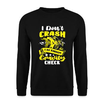 Fahrradfahrer Radtour Crash Random Gravity Check - Unisex Pullover - Schwarz - Vorne - Alina (178cm) & Michal (187cm)