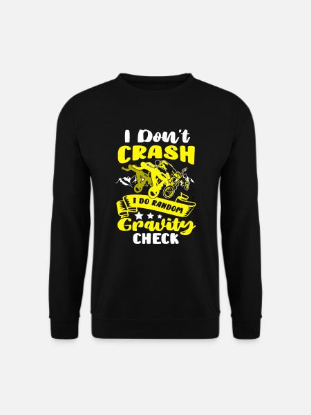 Fahrradfahrer Radtour Crash Random Gravity Check - Unisex Pullover - Schwarz