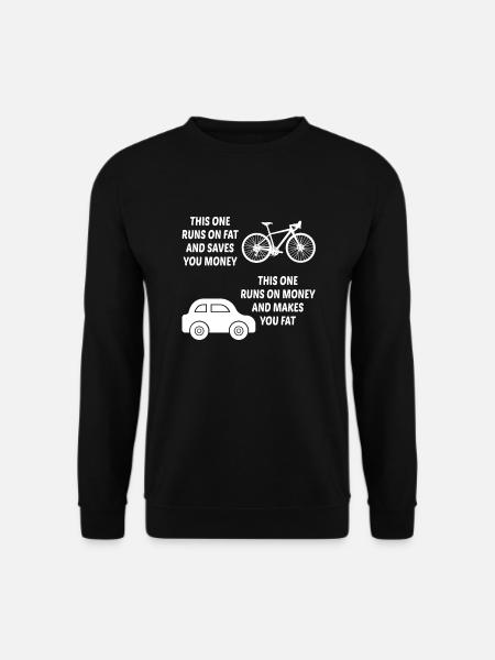 Fahrrad Auto Geld Sparen Fahrradfahren Radfahrer - Unisex Pullover - Schwarz