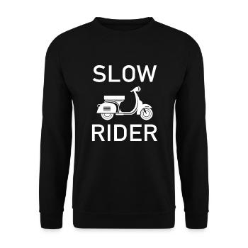 Slow Rider Scooter Scooter Moped Mokick Hobbyist - Unisex Sweatshirt - black - Front - Alina (178cm) & Michal (187cm)