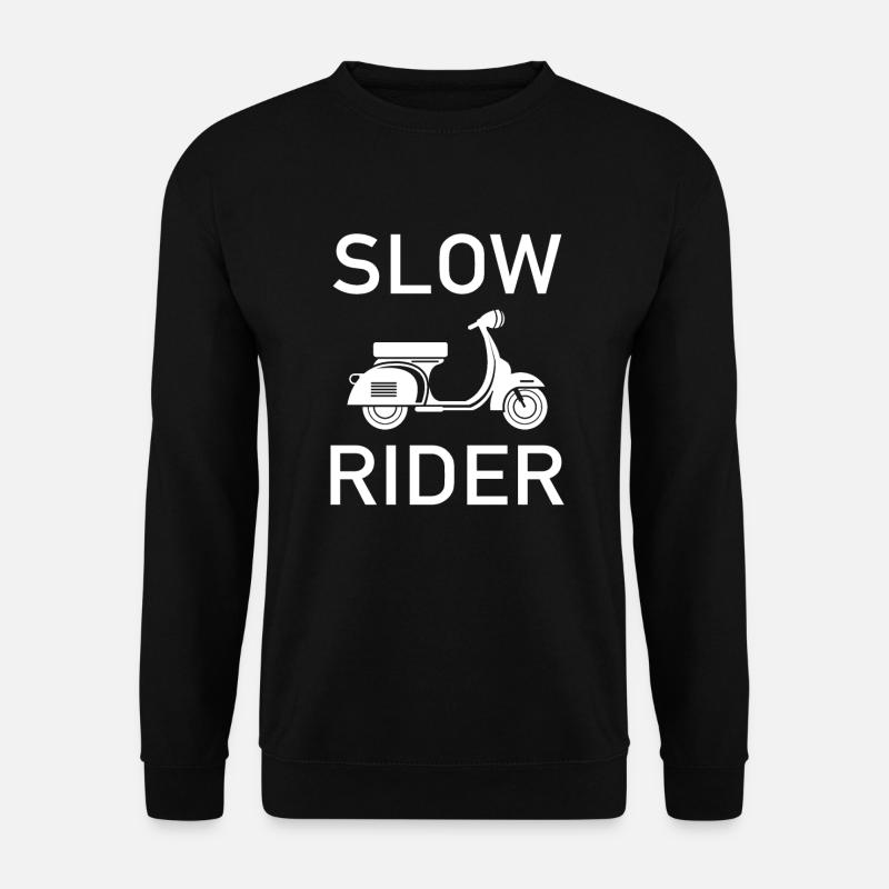 Slow Rider Motorroller Roller Moped Mokick Bastler - Unisex Pullover - Schwarz