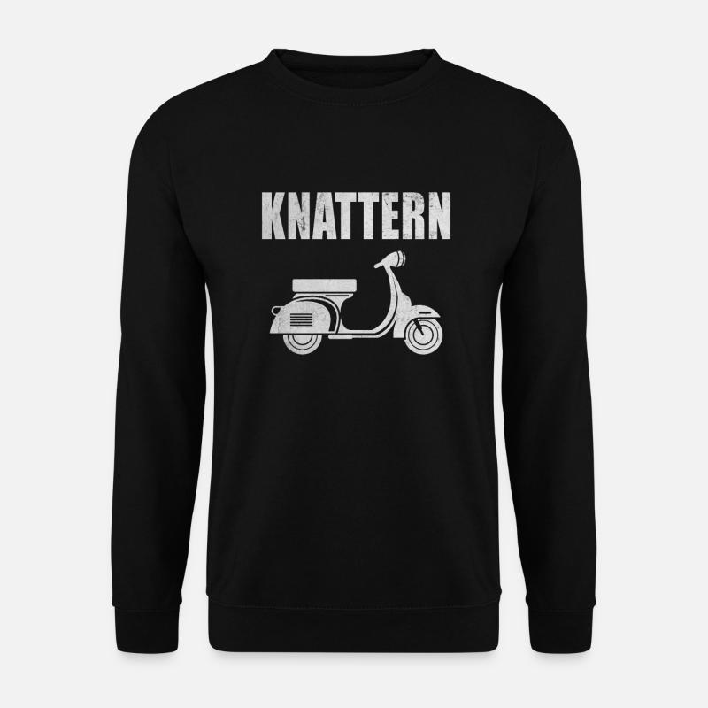 Roller Motorroller Scooter Knattern Rollerfahrer - Unisex Pullover - Schwarz