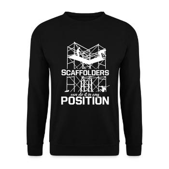 Scaffolders Position Scaffolding Scaffolding Construction - Unisex Sweatshirt - black - Front - Alina (178cm) & Michal (187cm)