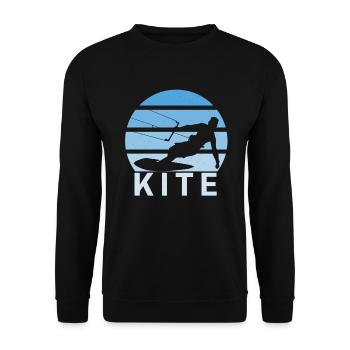 Kite Kiteboarding Surfer Windsurfing Vintage Sunset - Unisex Sweatshirt - black - Front - Alina (178cm) & Michal (187cm)