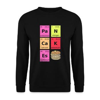 Chemiker Wissenschaftler Perioden System Pancakes - Unisex Pullover - Schwarz - Vorne - Alina (178cm) & Michal (187cm)