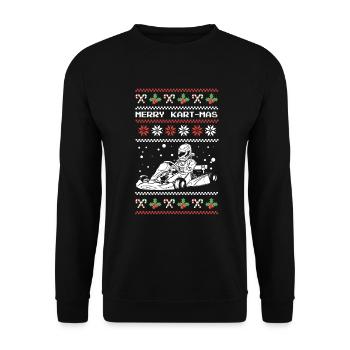 Merry Kart-Mas Gokart Ugly Karting Christmas - Unisex Sweatshirt - black - Front - Alina (178cm) & Michal (187cm)