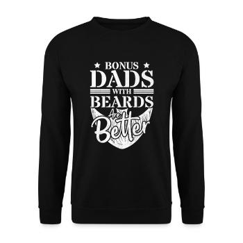 Bonus Dads Beards Better Bärtiger Stiefvater - Unisex Pullover - Schwarz - Vorne - Alina (178cm) & Michal (187cm)