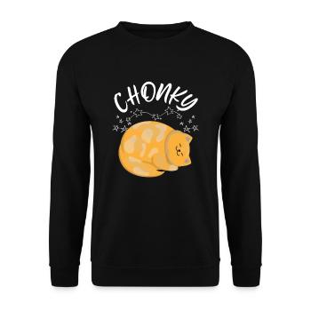 Cute Chonky Chonk Cat Lover Gift - Unisex Sweatshirt - black - Front - Alina (178cm) & Michal (187cm)